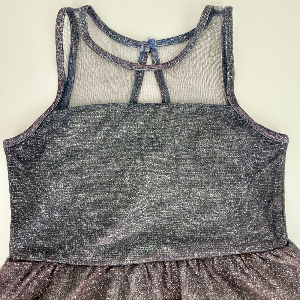 Appaman Purple Iridescent Shimmer Dress w/ Sheer Overlay Girls Size 5 - Picture 2 of 6